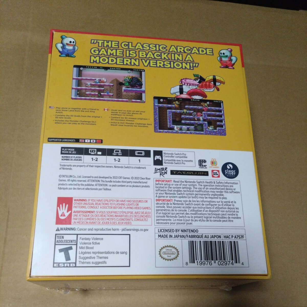  новый товар нераспечатанный прекрасный товар переключатель иностранная версия snow bros. nick & tom special collector\'s edition snow Brothers Nintendo Switch