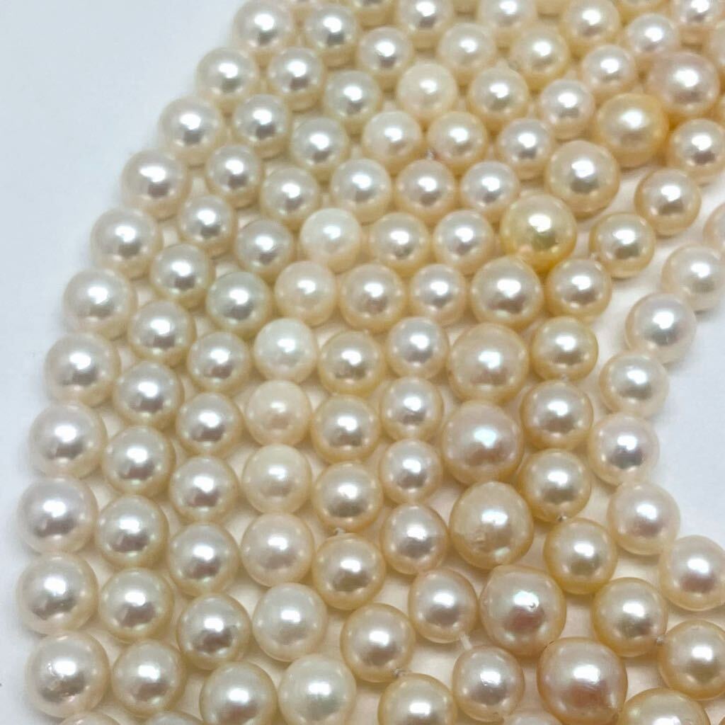 ［アコヤ本真珠アクセサリーパーツおまとめ］a 約214.0g 約60~7.8mm あこや ネックレス pearl necklace parts DA0の画像4