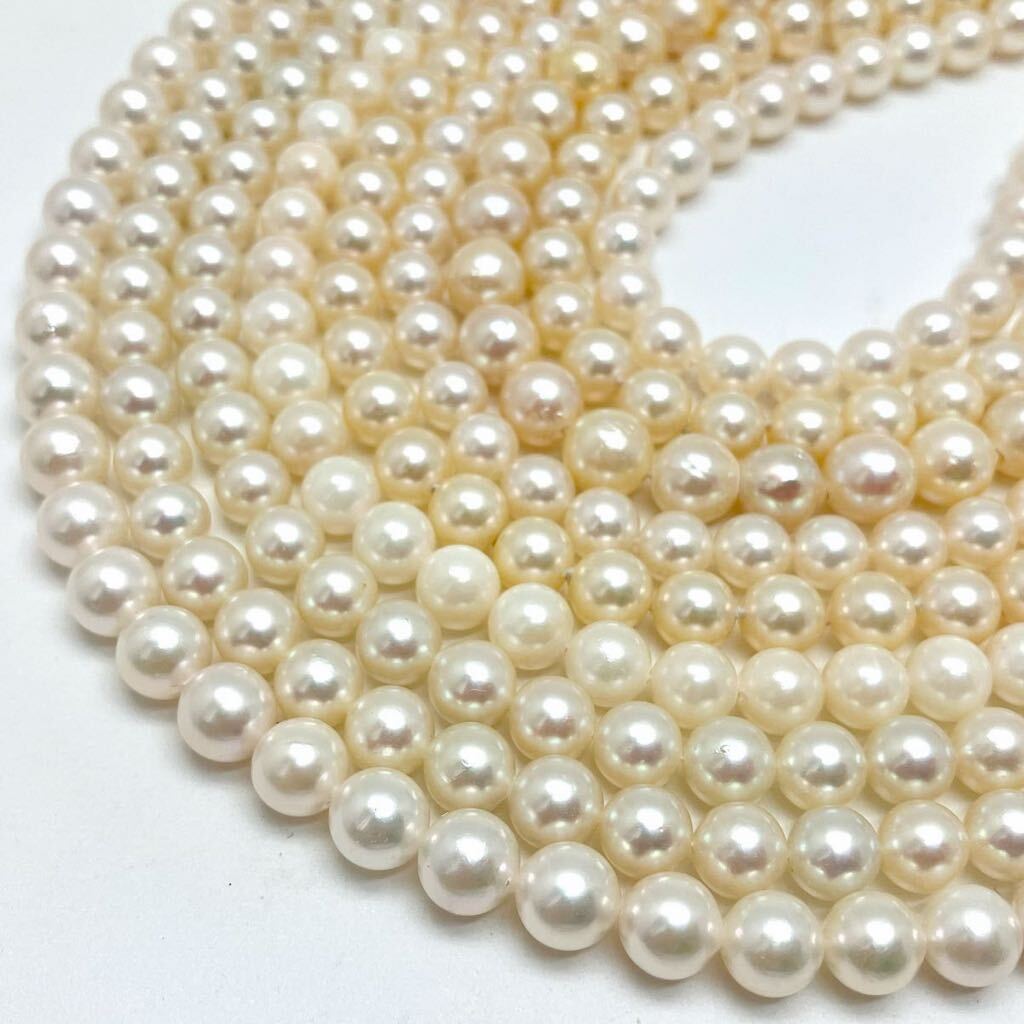 ［アコヤ本真珠アクセサリーパーツおまとめ］a 約214.0g 約60~7.8mm あこや ネックレス pearl necklace parts DA0の画像2