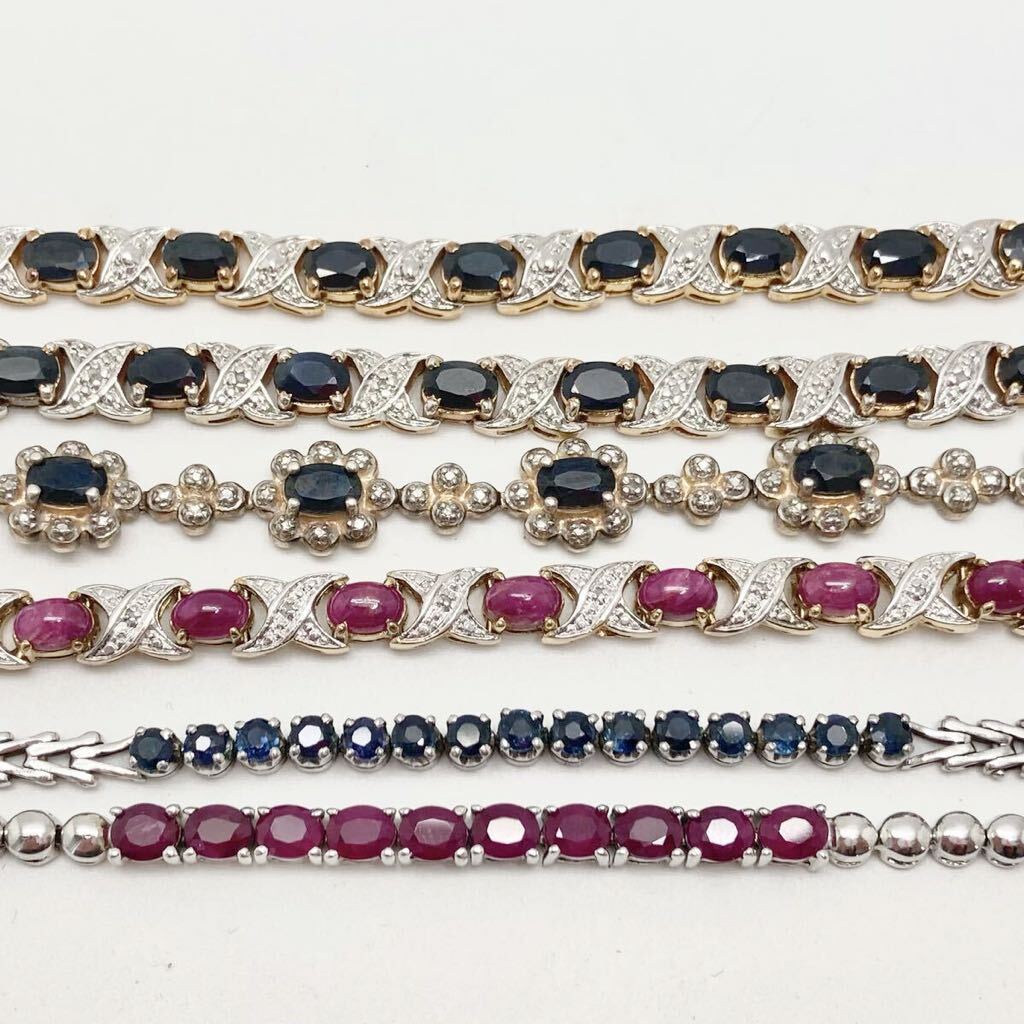 「サファイア/ルビーブレスレット6点おまとめ」a重量約88.5g 宝石 sapphire Sapphire ruby ルビーコランダム accessory jewelry CE0の画像3