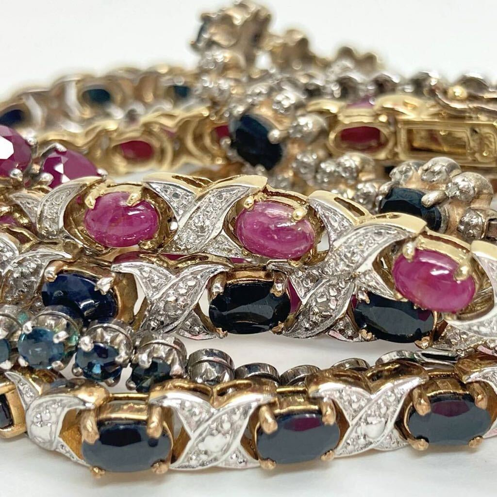 「サファイア/ルビーブレスレット6点おまとめ」a重量約88.5g 宝石 sapphire Sapphire ruby ルビーコランダム accessory jewelry CE0の画像1