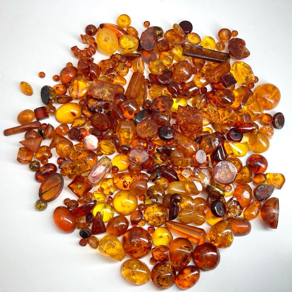 大量!!「琥珀アクセサリーパーツおまとめ」a 重量約78g コハク こはく アンバー べっ甲 amber necklace jewelry parts CE0の画像5