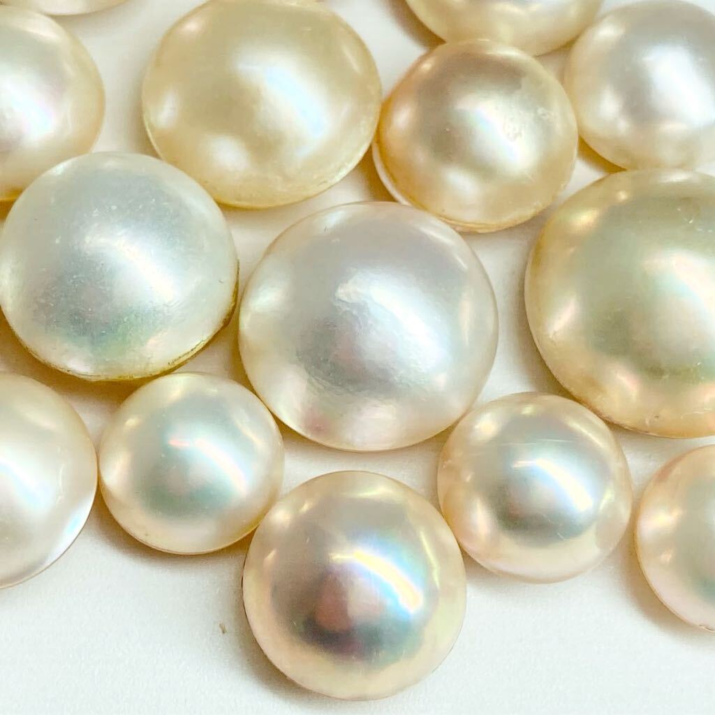 「マベパール18点おまとめ」 a 約12-19mm 40g/200ct pearl パール 半円真珠 ジュエリー jewelry 裸石 宝石 _画像1