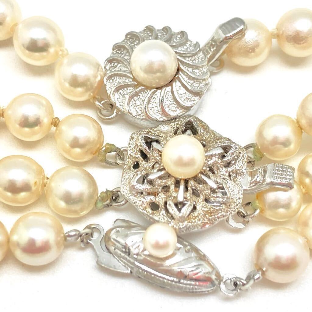 「アコヤ本真珠ネックレスおまとめ」a ◎約92g 約5-6.5mmパール pearl necklace accessory jewelry silver EA5の画像6
