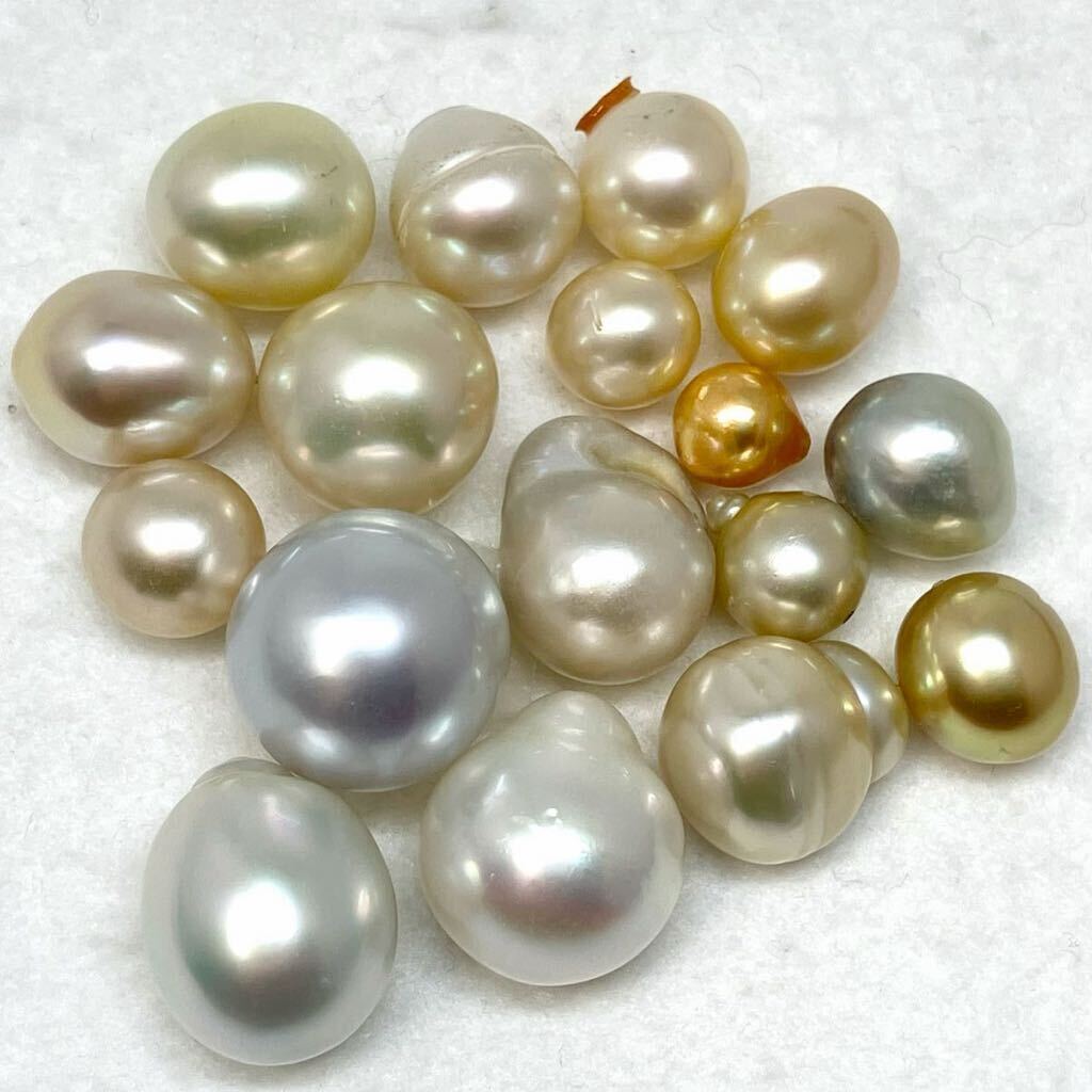 ［南洋白蝶17点おまとめ250ct］a 重量約50g 約8.0-16.0mm珠 pearl パール 本真珠 バロック ジュエリー jewelry 裸石 宝石 pearlの画像2