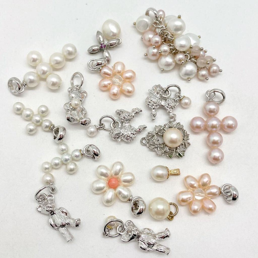 「パールペンダントトップおまとめ」a 約81g pearl あこや 淡水 貝パール accessory pendant necklace jewelry CE0の画像3