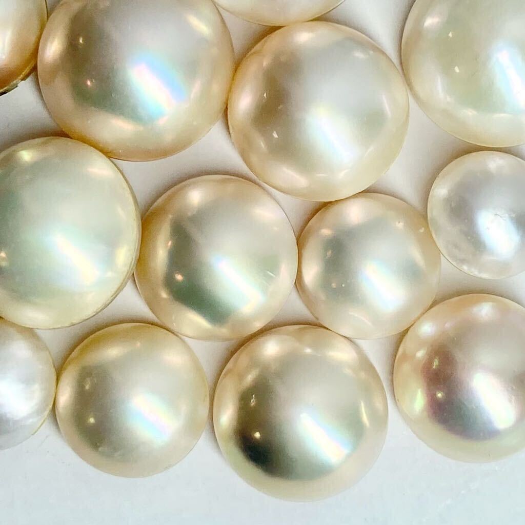 「マベパール16点おまとめ」 m約10-16mm 150ct pearl パール 半円真珠 ジュエリー jewelry 裸石 宝石 _画像1