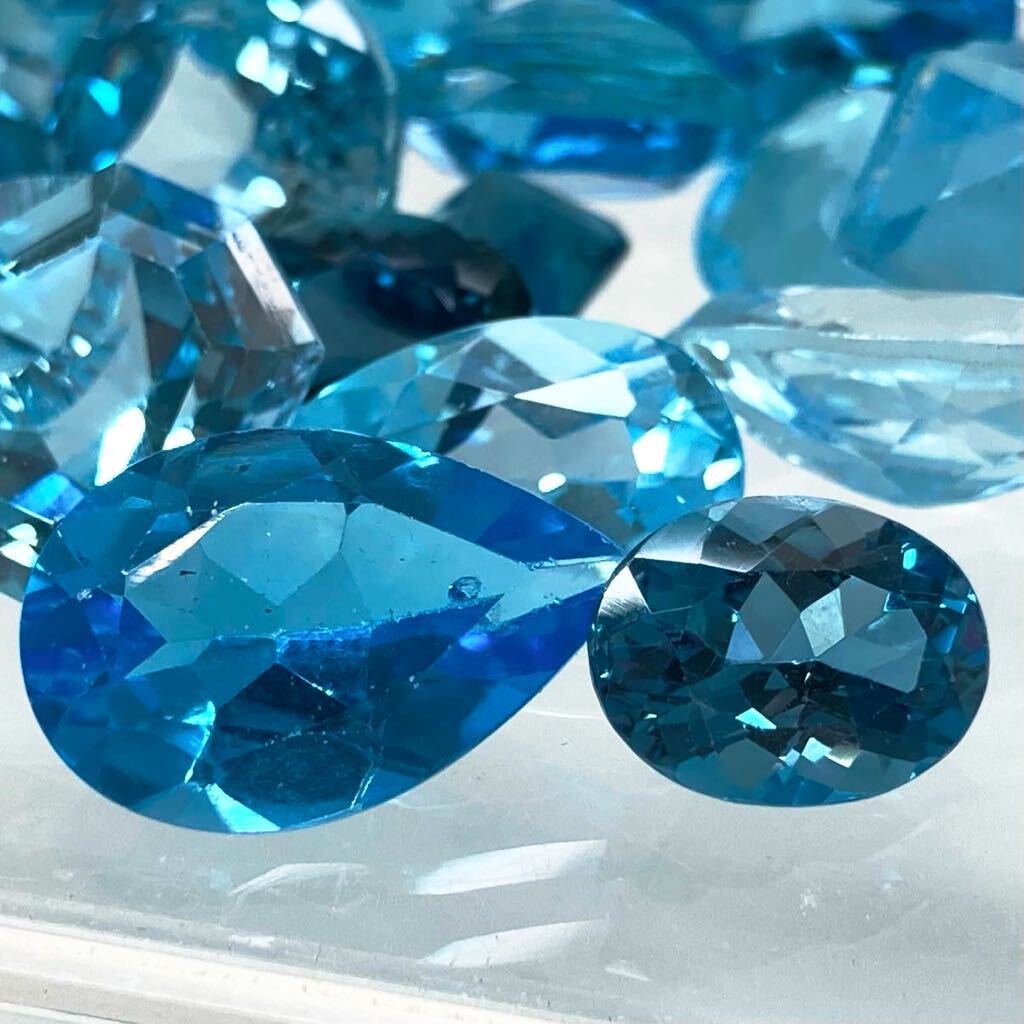 「天然ブルートパーズおまとめ200ct」m ルース 裸石 ジュエリー ブルートパーズ jewelry blue topaz 