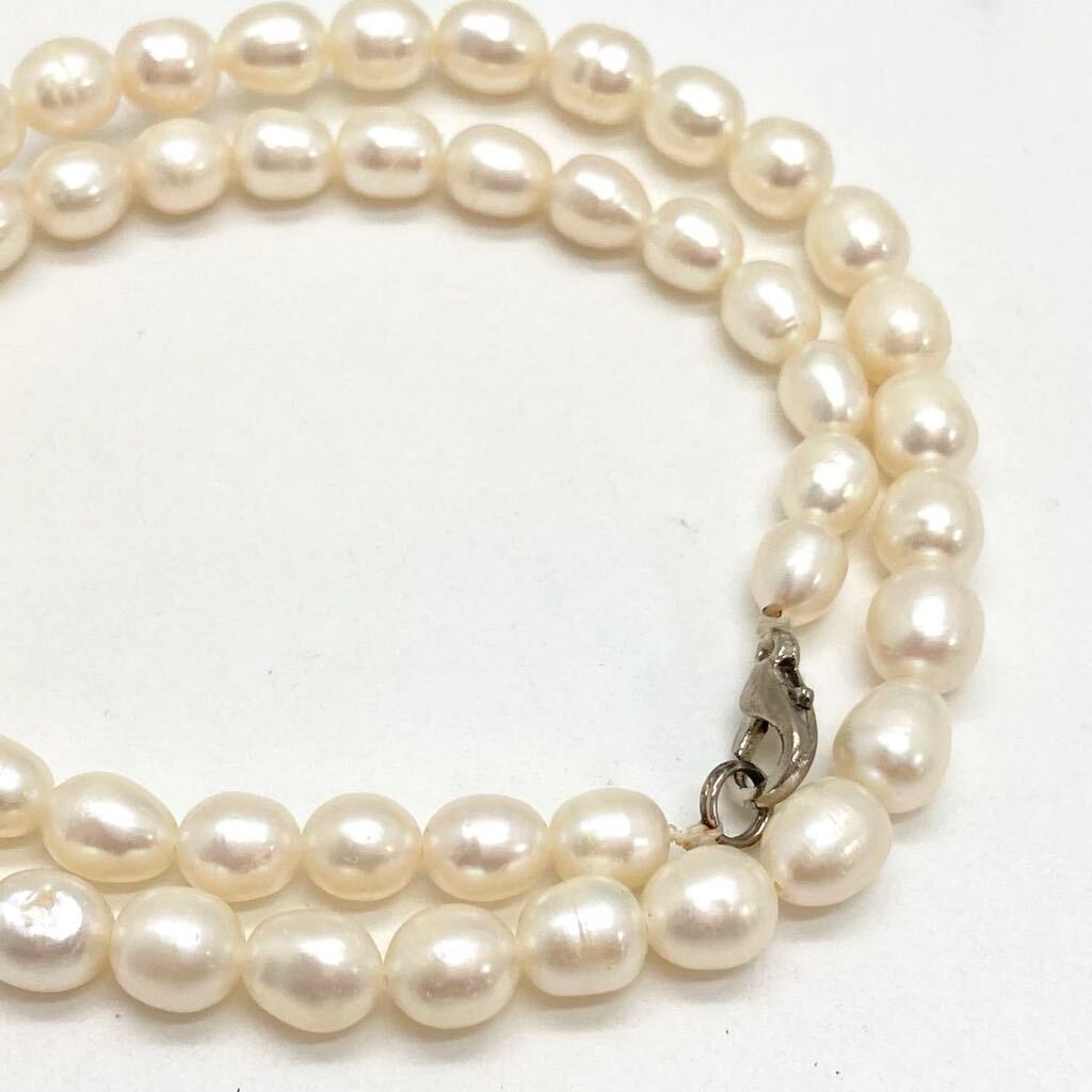 「淡水パールネックレス5点おまとめ」m 約168g 真珠 ケシ バロック ベビー pearl Pearl necklace jewelry silver DA0の画像3