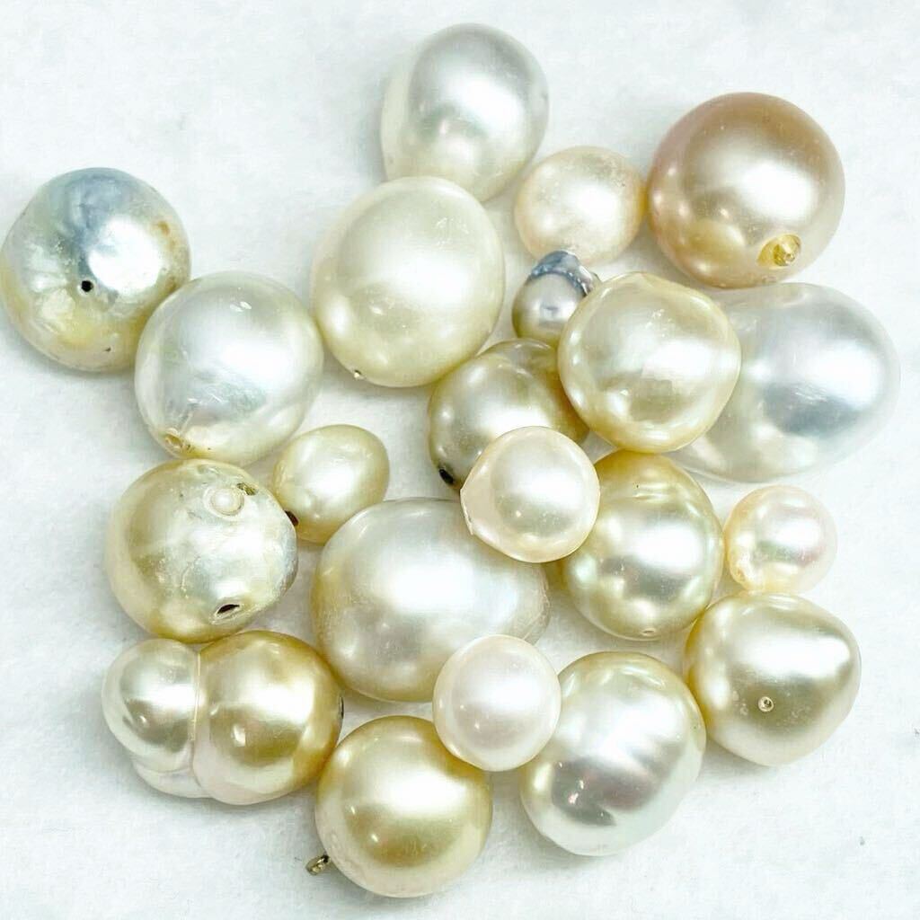 「南洋白蝶21点おまとめ］m◎ 重量約50g/250ct 約7.5-14mm珠 pearl パール 本真珠 バロック ジュエリー jewelry 裸石 宝石 pearlの画像2