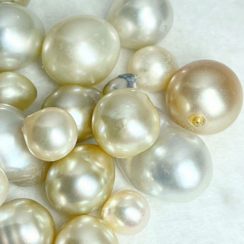 「南洋白蝶21点おまとめ］m◎ 重量約50g/250ct 約7.5-14mm珠 pearl パール 本真珠 バロック ジュエリー jewelry 裸石 宝石 pearlの画像4