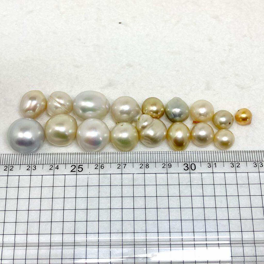 ［南洋白蝶17点おまとめ250ct］m ◎重量約50g 約8.0-16.0mm珠 pearl パール 本真珠 バロック ジュエリー jewelry 裸石 宝石 pearl