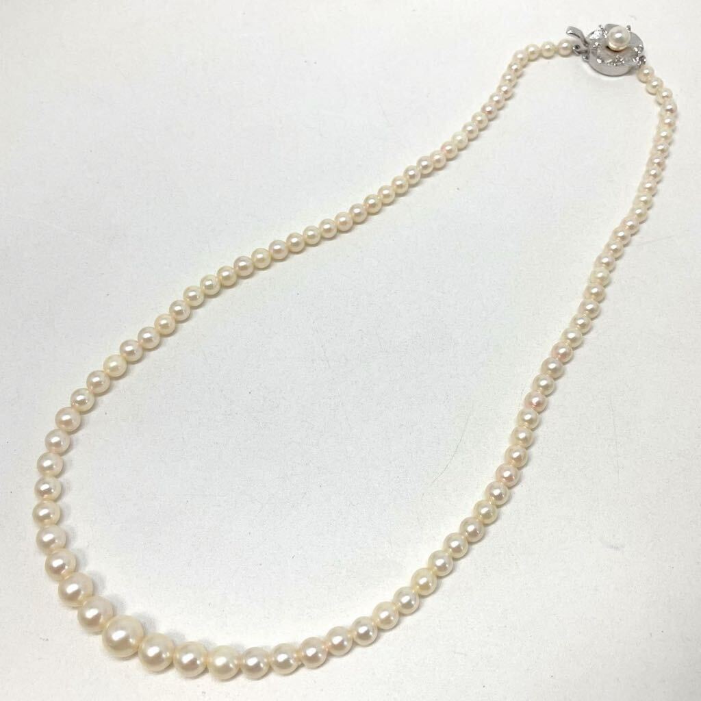 ［アコヤ本真珠ネックレス］m 重量約14.3g 約3.5-7.0mm珠 約40.5cm pearl ベビーパール ベビー baby necklace jewelry DD0/DE0_画像2