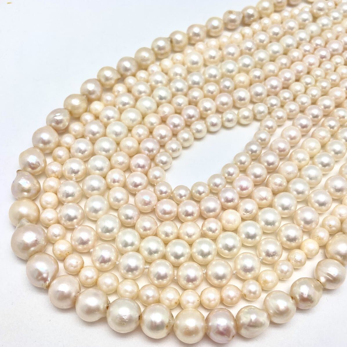 「アコヤ本真珠アクセサリーパーツおまとめ」 a 約195g あこや ネックレス pearl necklace parts DA0_画像1