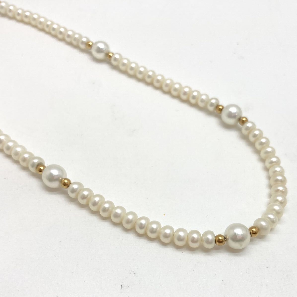 「淡水パールネックレスおまとめ」a 約281g 真珠 ケシ バロック ベビー pearl Pearl necklace jewelry silver DA0の画像4