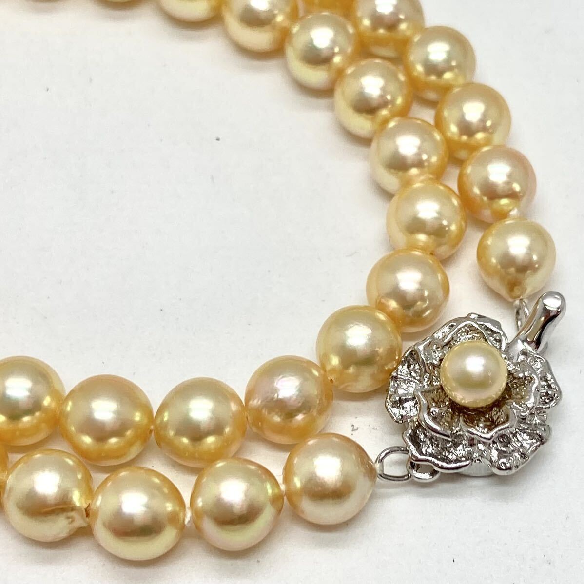 「アコヤ本真珠ネックレス」a約34g 約7-7.5mmパール pearl necklace accessory jewelry silver DA0の画像2