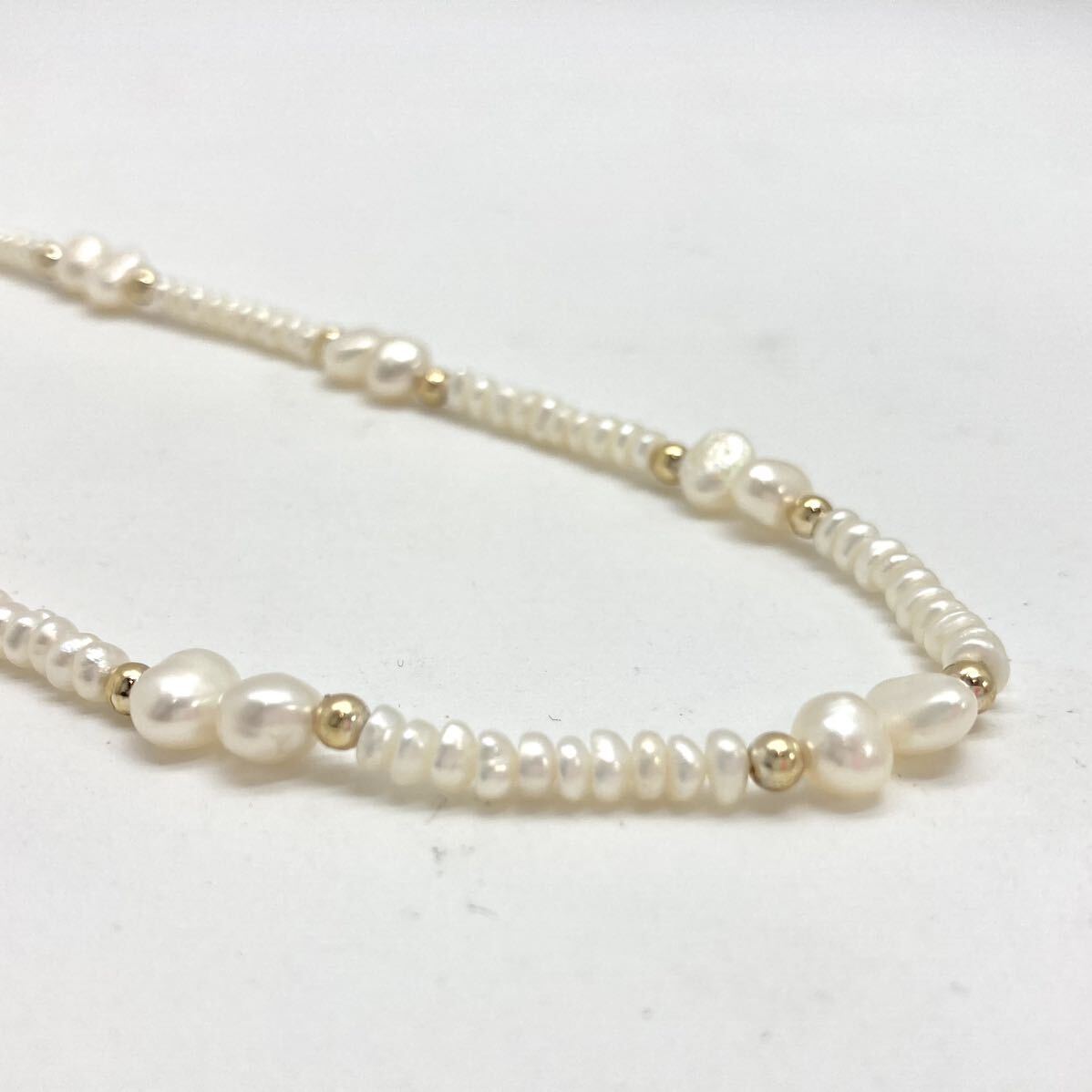 「淡水パールネックレスおまとめ」a 約126g 真珠 ケシ バロック ベビー pearl Pearl necklace jewelry silver DA0の画像7