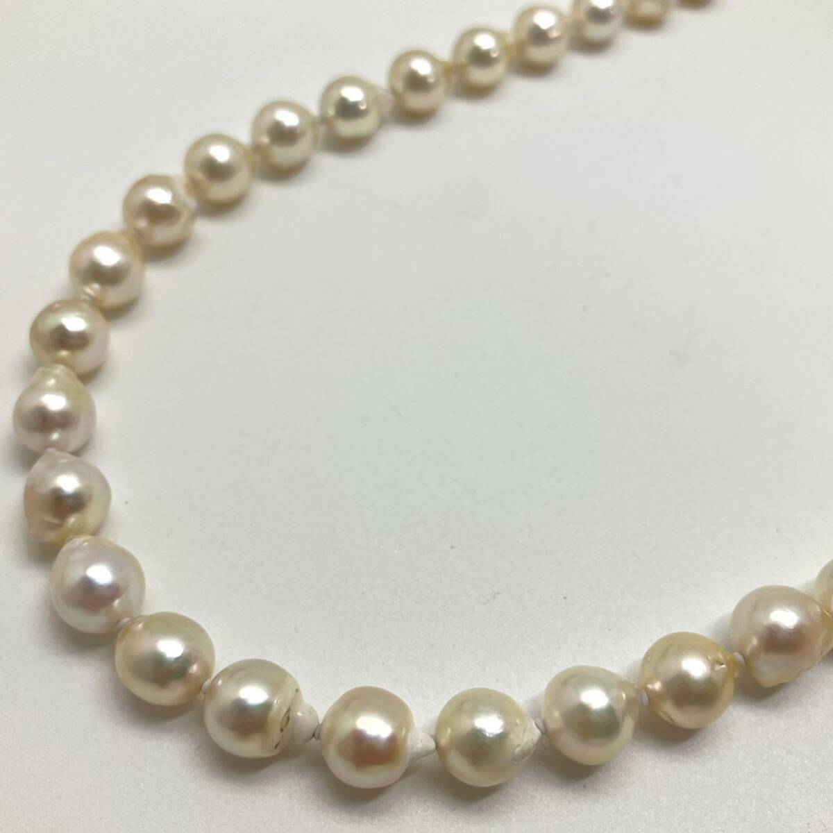 ［アコヤ本真珠ネックレス2点おまとめ] a 重量約124g 約8.0~8.5mm pearl necklace ロング long silver DA0_画像8