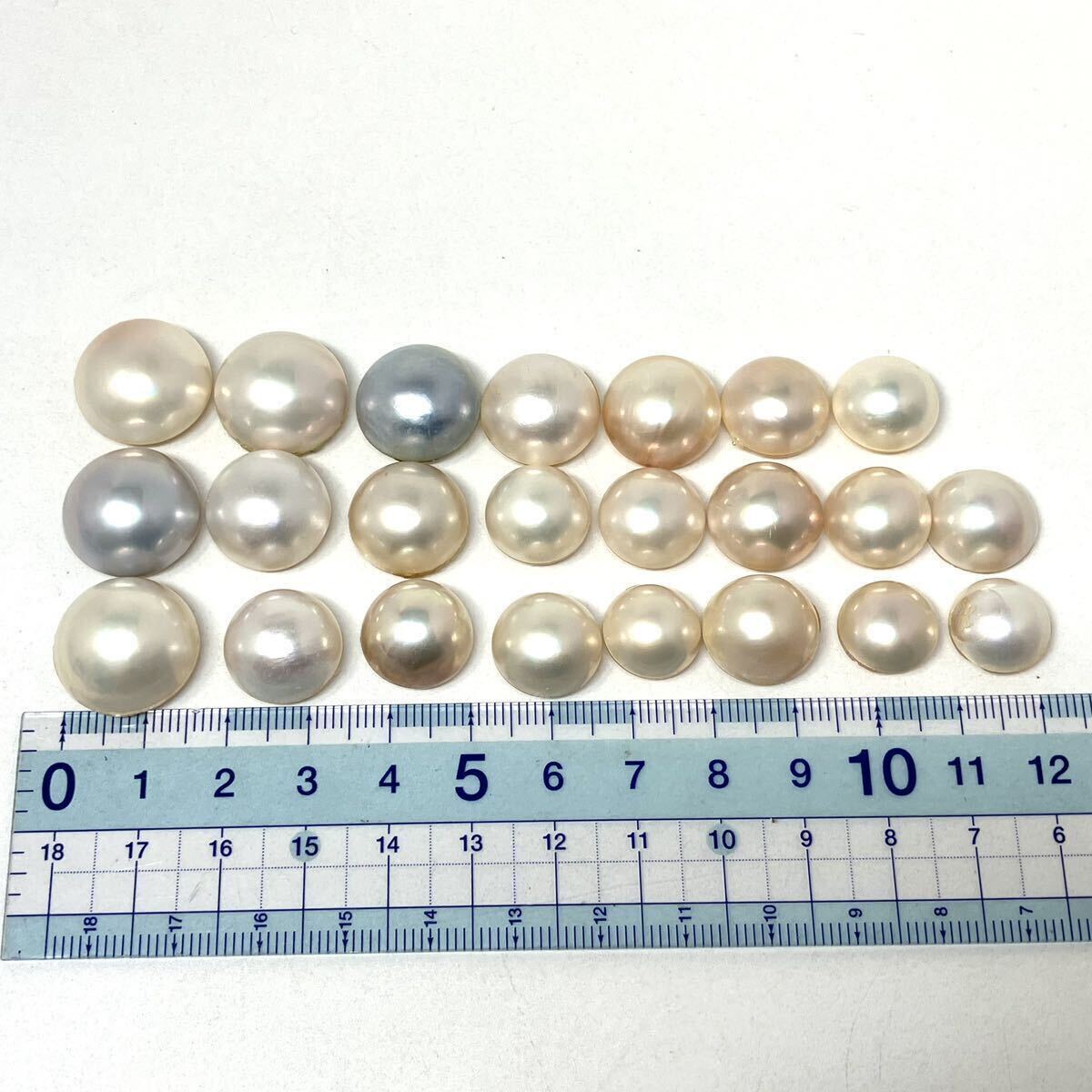 250ct!!［マベパール23点おまとめ］a ◎重量約50g 12.0-17.8mm pearl パール 半円真珠 ジュエリー jewelry 裸石 宝石 の画像8