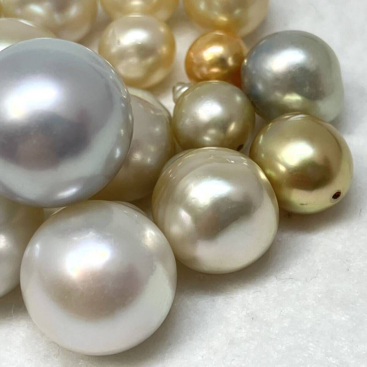 ［南洋白蝶17点おまとめ250ct］a 重量約50g 約8.0-16.0mm珠 pearl パール 本真珠 バロック ジュエリー jewelry 裸石 宝石 pearlの画像6