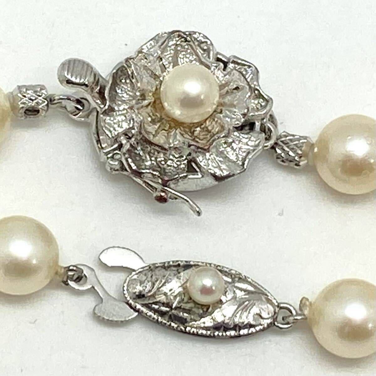 「アコヤ本真珠ネックレスおまとめ」a約62g 約6.5-7.5mmパール pearl necklace accessory jewelry silver DA0の画像5