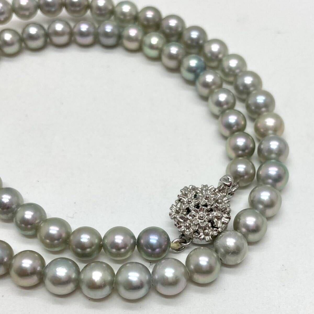 「アコヤ本真珠ネックレスおまとめ」a約51g 約6-6.5mmパール pearl necklace accessory jewelry silver DA0の画像3