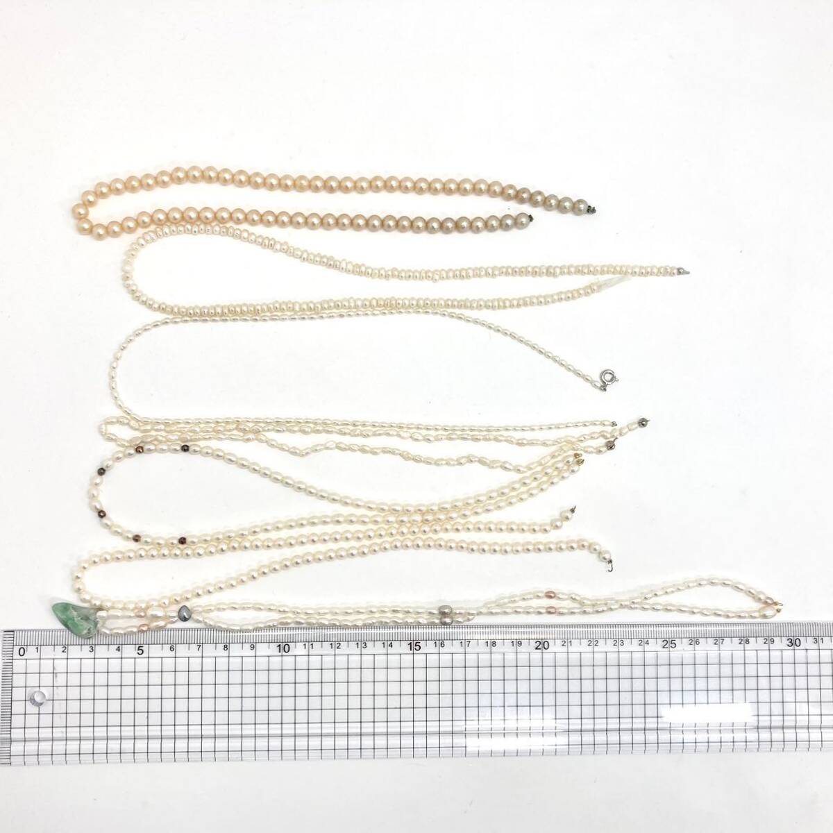 「淡水パールアクセサリーパーツおまとめ」a 重量約182g 淡水真珠 ケシ バロック ベビー pearl Pearl necklace accessory ルース CE0の画像5