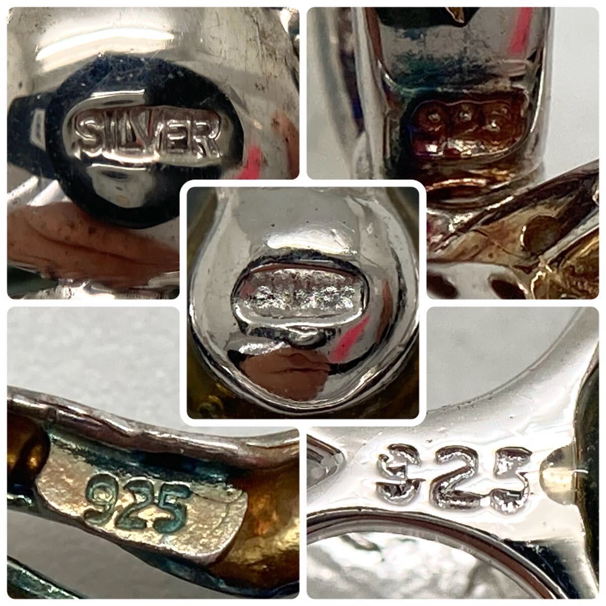 「南洋黒蝶真珠ペンダントトップ 7点おまとめ」a 重量約25.5g 約8-11.5mm黒真珠 pearl pendant top silver CE0の画像5