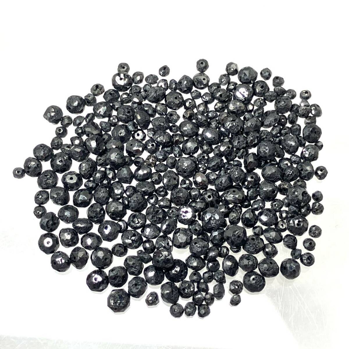［ブラックダイヤモンドアクセサリーパーツおまとめ］a 重量約7.0g diamond Black jewelry accessory parts 両穴 CE0の画像6