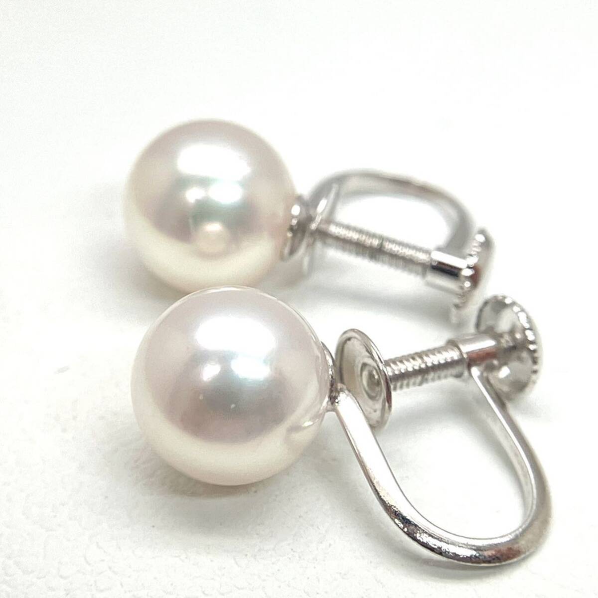 ［K14WG アコヤ本真珠イヤリング］a 約1.9g pearl パール 約7.5~7.7mm earring イヤリング earring pierce jewelry ジュエリー DF0の画像3