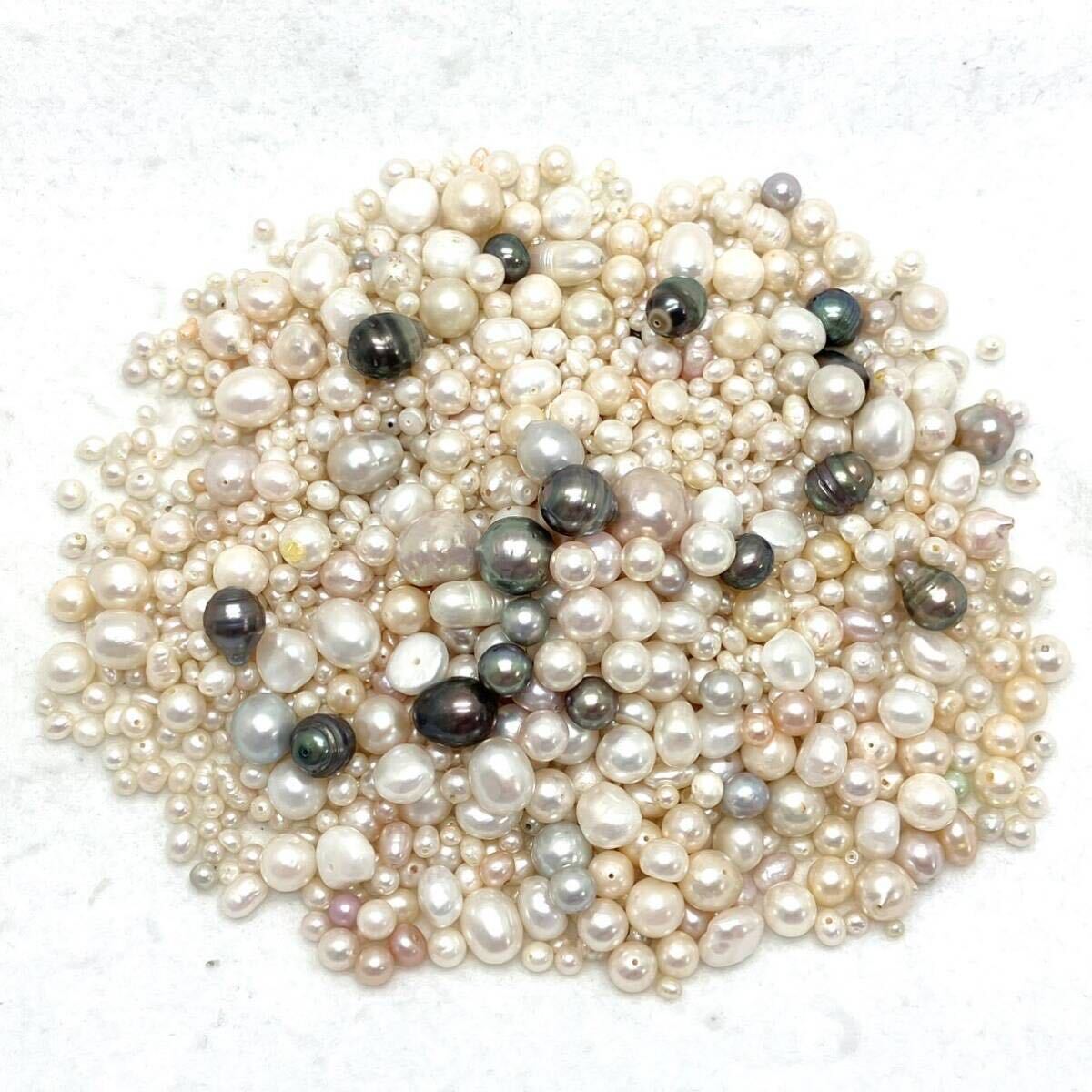 大量!!［本真珠アクセサリーパーツおまとめ］a 重量約260g アコヤ 黒蝶 淡水 ベビーパール baby pearl parts DA0の画像7