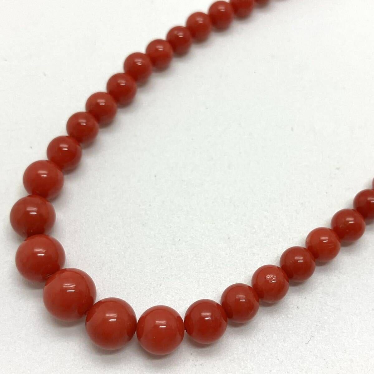 パール付き!!［珊瑚ネックレス5点おまとめ］a 重量約126g サンゴ さんご Perl necklace coral コーラル 赤 桃色 丸玉 白 silver DB0の画像3