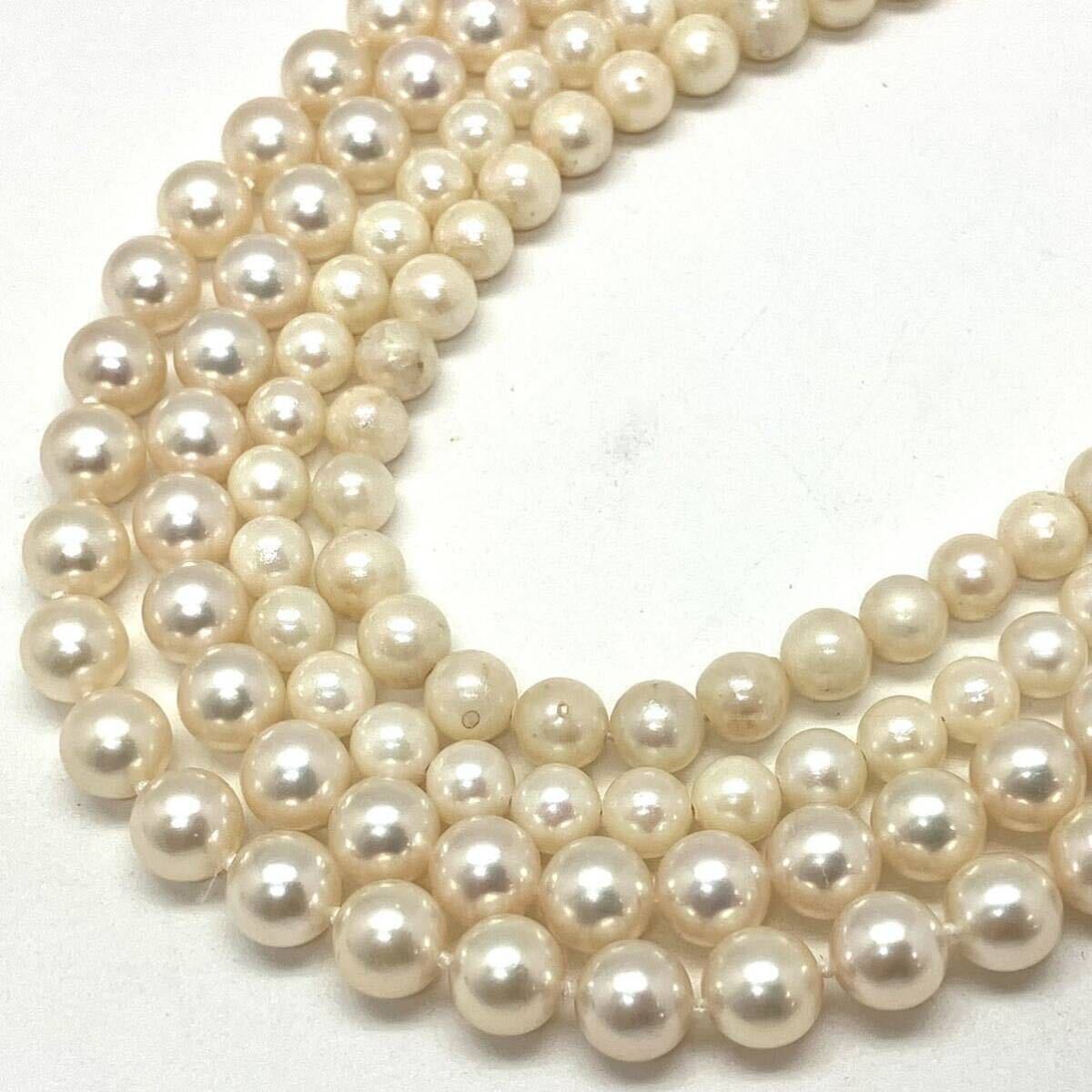 ［アコヤ本真珠アクセサリーパーツおまとめ］a 約134g 約5.5~7.5mm あこや ベビー baby ネックレス pearl necklace parts DA0の画像1