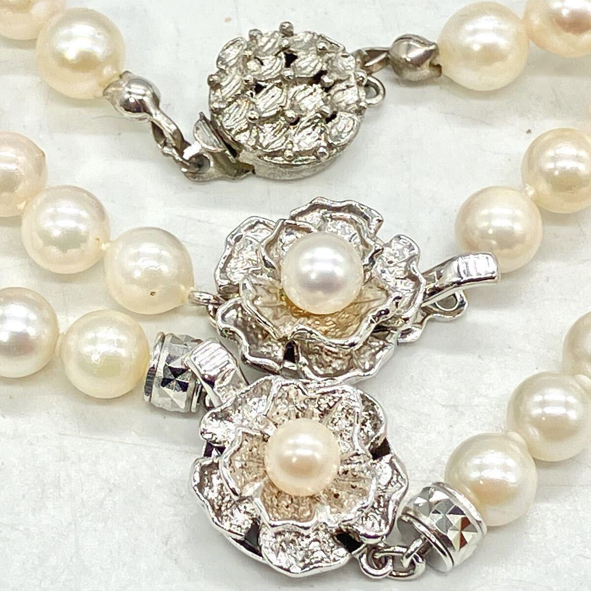 「アコヤ本真珠ネックレスおまとめ」m◎約83g 約6-6.5mmパール pearl necklace accessory jewelry silver DA0_画像5
