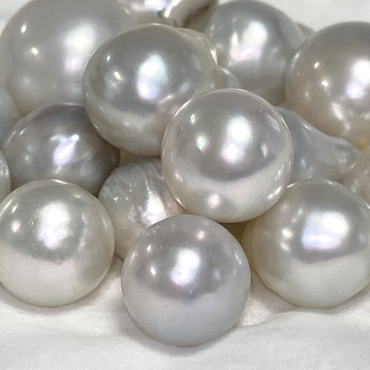 「南洋白蝶18点おまとめ］m◎ 重量約50g/250ct 約10.0-16.0mm珠 pearl パール 本真珠 バロック ジュエリー jewelry 裸石 宝石 pearlの画像1