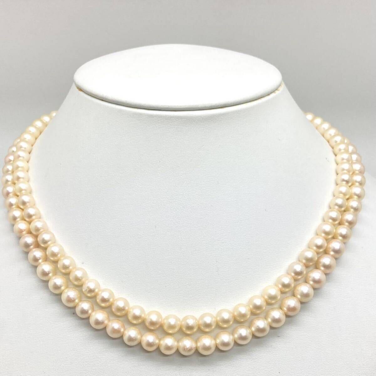 「アコヤ本真珠ネックレスおまとめ」m約 69g 約6-6.5mmパール pearl necklace accessory jewelry silver DA0_画像1