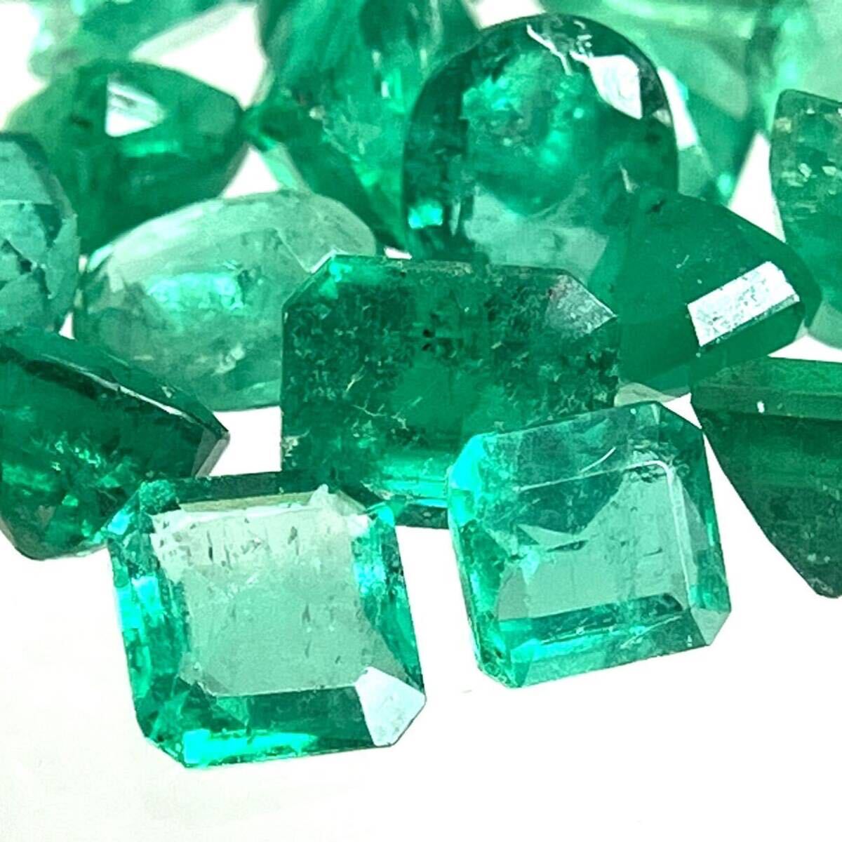 ［天然エメラルドルースおまとめ］m 約9.8ct ルース 裸石 宝石 ジュエリー jewelry emerald beryl ベリル 緑玉 の画像3