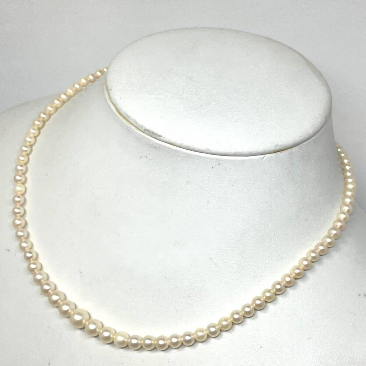 ［アコヤ本真珠ネックレス］m 重量約14.3g 約3.5-7.0mm珠 約40.5cm pearl ベビーパール ベビー baby necklace jewelry DD0/DE0_画像5
