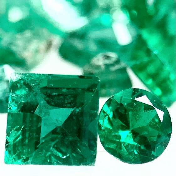「天然エメラルドルースおまとめ」a 約25ct ルース 裸石 宝石 ジュエリー jewelry emerald beryl ベリル 緑玉 の画像2