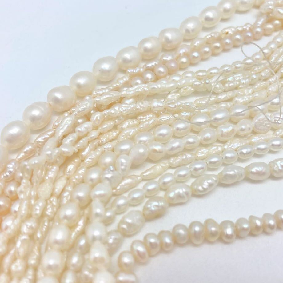 「淡水パールアクセサリーパーツおまとめ」a 重量約83.5g 淡水真珠 ケシ バロック ベビー pearl Pearl necklace accessory ルース CE0_画像3