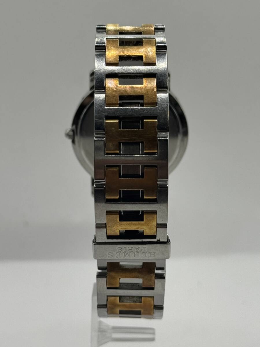 HERMES エルメス クリッパー CL6.720 アイボリー文字盤 腕時計 メンズ 不動品の画像4