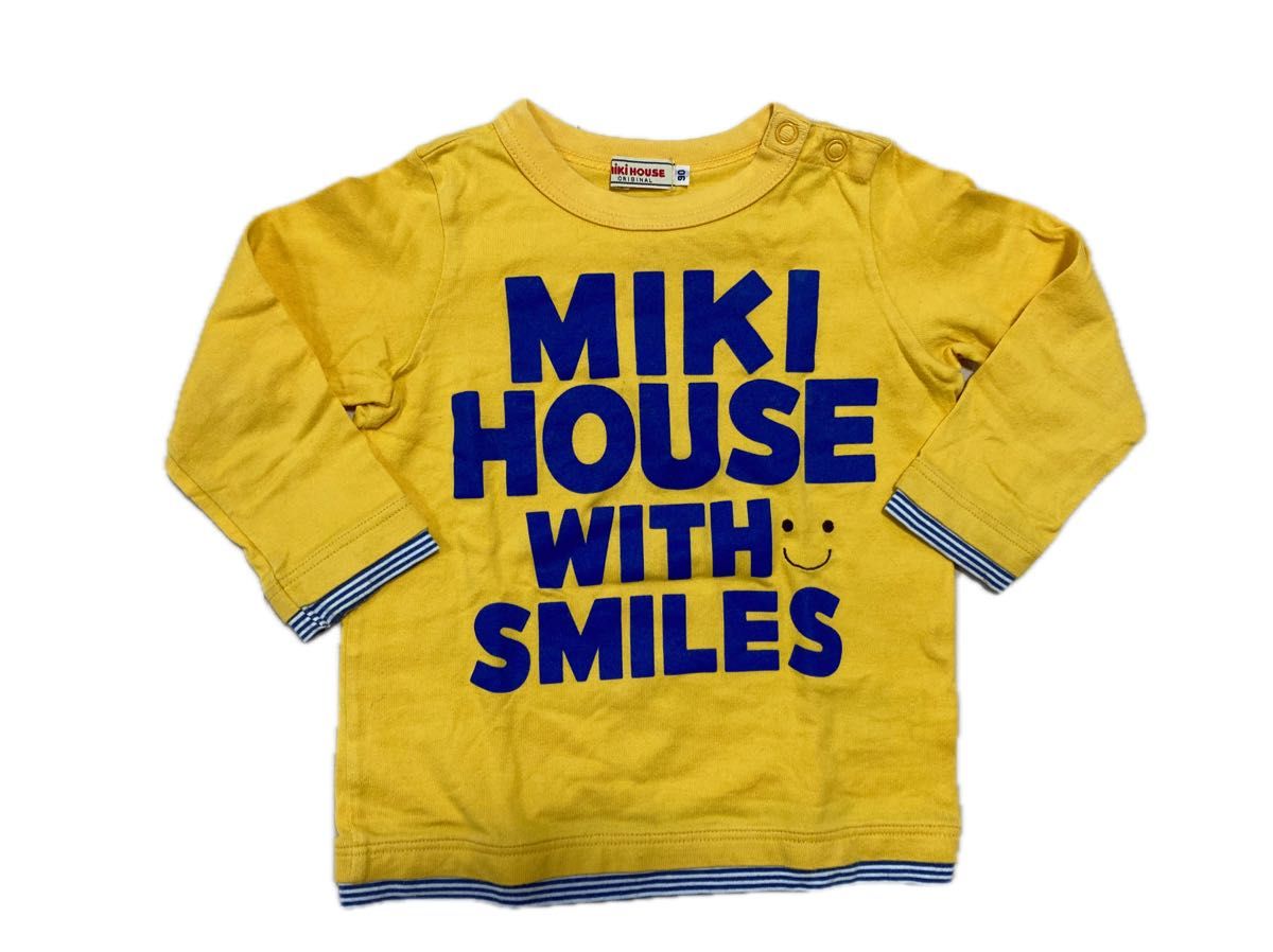 【送料無料】ミキハウス　長袖Tシャツ サイズ90 綿100% 日本製　匿名配送