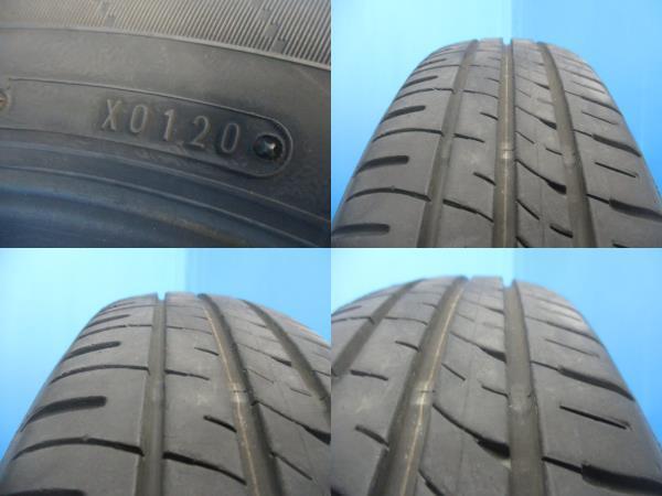 4本 2019-2020年製 中古 夏 サマータイヤ ダンロップ ENASAVE EC204 145/80R13 75S 軽自動車 タント ワゴンR N-BOXなどに_画像2