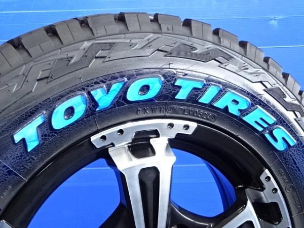 ジムニー 4本 185/85R16 菰野 タイヤホイールセット TOYO オープンカントリー R/T ホワイトレター 16インチ ブラック ポリッシュの画像6