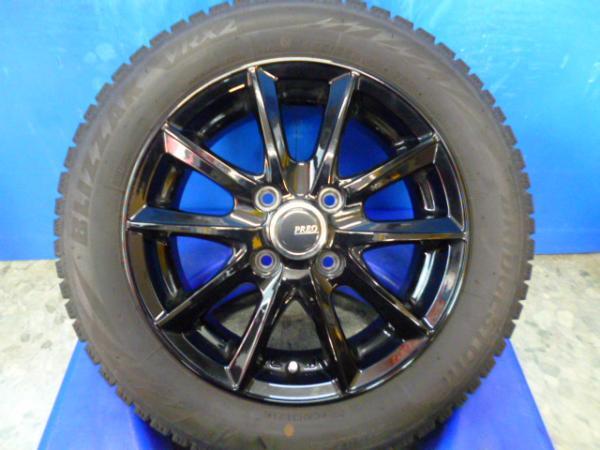 スタッドレス【中古】BS プレオ 14インチ BS ブリザックVRX2 155/65R14 タイヤホイール4本セット 静岡裾野の画像2