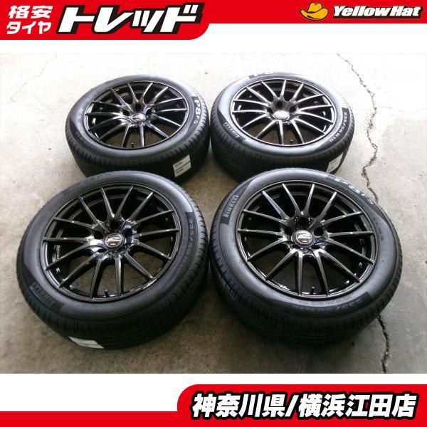 ◆中古夏タイヤホイール4本セット◆シュナイダー + ピレリP8FSプレミアム 235/50R18インチ◆アルファードヴェルファイアなどの画像1