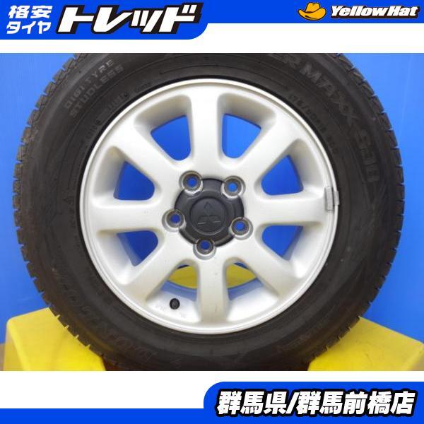 希少 ミツビシ パジェロミニ 純正 中古 15インチ 5J +48 5H114.3 ダンロップ 175/80R15 スタッドレス 三菱 車検 パジェロ エンケイの画像1