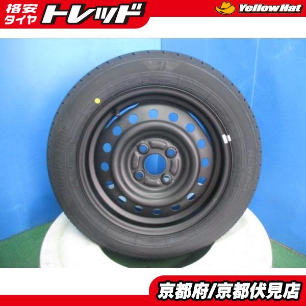 4本 新品 タイヤ 2024年製 ブリヂストン NEWNO 155/65R14 鉄 スチールホイール 14インチ 4.5J +45 100 4H ムーヴ ワゴンR タント_画像1