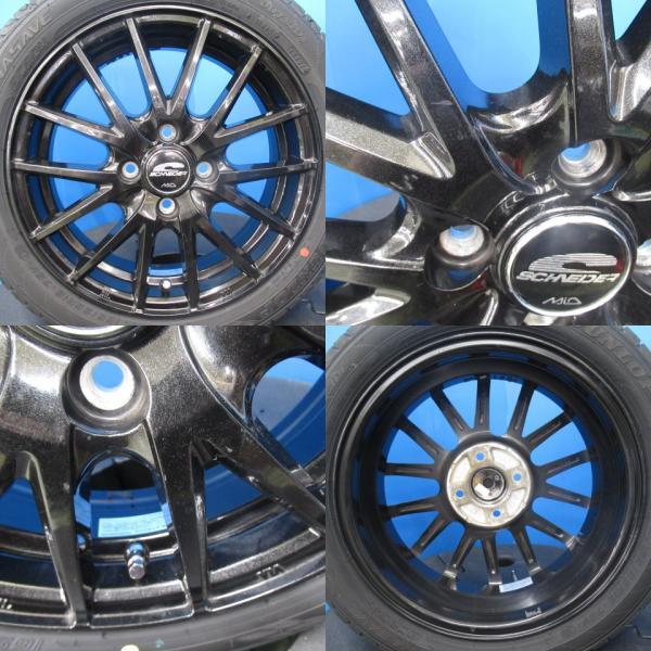 N-BOX タント 4本 ブラック 15インチ 4H 4穴 PCD 100 新品 165/55R15 夏タイヤ 夏用 中古 アルミホイールセット ソリオ などに！_画像5