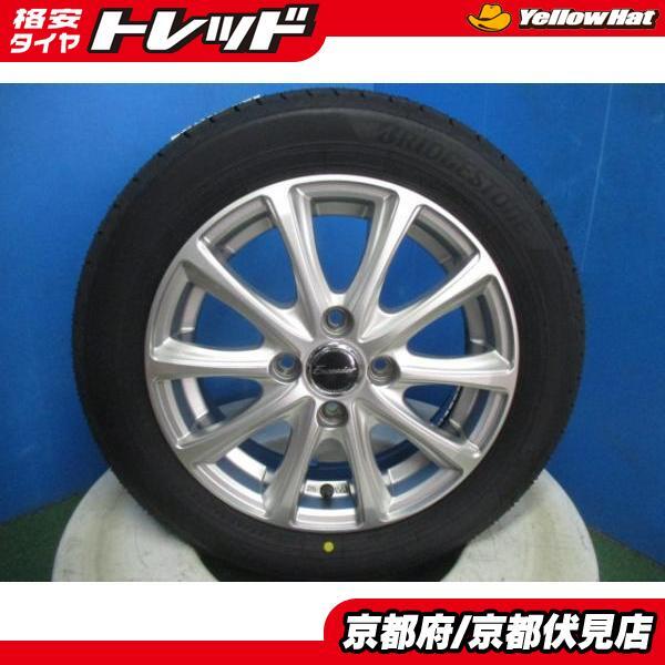 4本 新品 タイヤ 2024年製 ブリヂストン NEWNO 155/65R14 アルミホイール 14インチ 4.5J +45 100 4H 軽自動車 ワゴンR N-BOX タント_画像1